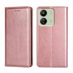 For Xiaomi Redmi 13C 4G Gloss Oil Solid Color Magnetic Leather Phone Case(Rose Gold)