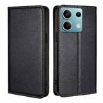 For Xiaomi Redmi Note 13 4G Gloss Oil Solid Color Magnetic Leather Phone Case(Black)