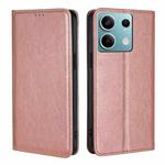 For Xiaomi Redmi Note 13 4G Gloss Oil Solid Color Magnetic Leather Phone Case(Rose Gold)