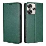 For Xiaomi Redmi Turbo 3 5G Gloss Oil Solid Color Magnetic Leather Phone Case(Green)