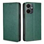 For Itel P55+ 4G Gloss Oil Solid Color Magnetic Leather Phone Case(Green)