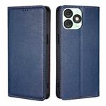 For Itel A50 4G Gloss Oil Solid Color Magnetic Leather Phone Case(Blue)