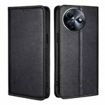 For Itel S24 4G Gloss Oil Solid Color Magnetic Leather Phone Case(Black)