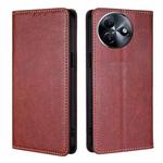 For Itel S24 4G Gloss Oil Solid Color Magnetic Leather Phone Case(Brown)