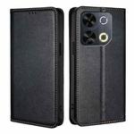 For Itel P65 Gloss Oil Solid Color Magnetic Leather Phone Case(Black)