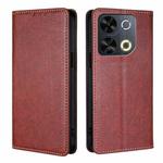 For Itel P65 Gloss Oil Solid Color Magnetic Leather Phone Case(Brown)