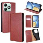 For itel A90 4G Gloss Oil Solid Color Magnetic Leather Phone Case(Brown)