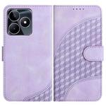 For Realme C53/Narzo N53 YX0060 Elephant Head Embossed Phone Leather Case with Lanyard(Light Purple)