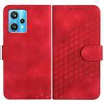 For Realme 9 Pro+ YX0060 Elephant Head Embossed Phone Leather Case with Lanyard(Red)