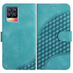 For Realme 8/8 Pro YX0060 Elephant Head Embossed Phone Leather Case with Lanyard(Light Blue)
