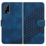 For Realme 7 5G/V5 5G/Q2 5G/Narzo 30 Pro 5G YX0060 Elephant Head Embossed Phone Leather Case with Lanyard(Royal Blue)