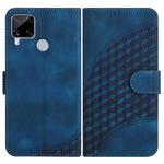 For Realme C15/C12/Narzo 20/7i Global YX0060 Elephant Head Embossed Phone Leather Case with Lanyard(Royal Blue)