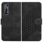 For Realme 7 4G/Narzo 20 Pro YX0060 Elephant Head Embossed Phone Leather Case with Lanyard(Black)