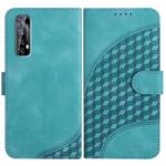 For Realme 7 4G/Narzo 20 Pro YX0060 Elephant Head Embossed Phone Leather Case with Lanyard(Light Blue)