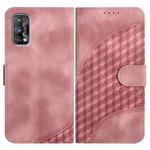 For Realme 7 Pro YX0060 Elephant Head Embossed Phone Leather Case with Lanyard(Pink)