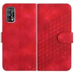 For Realme 7 Pro YX0060 Elephant Head Embossed Phone Leather Case with Lanyard(Red)