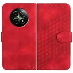 For Realme 12 5G Global YX0060 Elephant Head Embossed Phone Leather Case with Lanyard(Red)