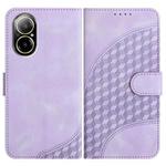 For Realme C67 4G Global YX0060 Elephant Head Embossed Phone Leather Case with Lanyard(Light Purple)