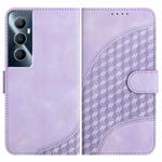 For Realme C65 4G YX0060 Elephant Head Embossed Phone Leather Case with Lanyard(Light Purple)