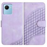 For Realme C30 4G/Narzo 50i Prime/C30s YX0060 Elephant Head Embossed Phone Leather Case with Lanyard(Light Purple)