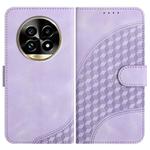 For Realme 13 Pro / 13 Pro+ Global Elephant Head Embossed Phone Leather Case with Lanyard(Light Purple)