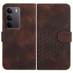 For Realme C75 Global Elephant Head Embossed Phone Leather Case with Lanyard(Coffee)