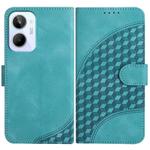 For Realme 10 4G Elephant Head Embossed Phone Leather Case with Lanyard(Light Blue)