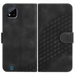 For Realme C20 / C11 2021 / C21 Elephant Head Embossed Phone Leather Case with Lanyard(Black)