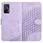 For Realme GT 5G / GT Neo Elephant Head Embossed Phone Leather Case with Lanyard(Light Purple)