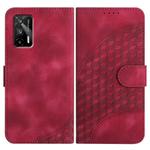 For Realme GT 5G / GT Neo Elephant Head Embossed Phone Leather Case with Lanyard(Rose Red)