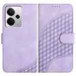 For Realme 14 / P3 5G Global Elephant Head Embossed Phone Leather Case with Lanyard(Light Purple)