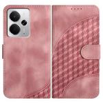 For Realme 14 / P3 5G Global Elephant Head Embossed Phone Leather Case with Lanyard(Pink)