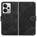 For Realme 14 / P3 5G Global Elephant Head Embossed Phone Leather Case with Lanyard(Black)
