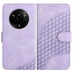 For Realme 14 Pro Elephant Head Embossed Phone Leather Case with Lanyard(Light Purple)