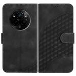 For Realme 14 Pro Elephant Head Embossed Phone Leather Case with Lanyard(Black)