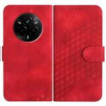 For Realme 14 Pro Elephant Head Embossed Phone Leather Case with Lanyard(Red)