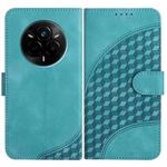 For Realme 14 Pro Elephant Head Embossed Phone Leather Case with Lanyard(Light Blue)
