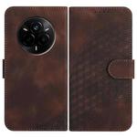 For Realme 14 Pro Elephant Head Embossed Phone Leather Case with Lanyard(Coffee)