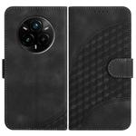 For Realme 14 Pro+ Elephant Head Embossed Phone Leather Case with Lanyard(Black)