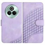 For Realme P3 Pro Elephant Head Embossed Phone Leather Case with Lanyard(Light Purple)