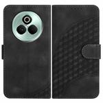 For Realme P3 Pro Elephant Head Embossed Phone Leather Case with Lanyard(Black)