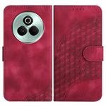 For Realme P3 Pro Elephant Head Embossed Phone Leather Case with Lanyard(Rose Red)