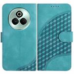 For Realme P3 Pro Elephant Head Embossed Phone Leather Case with Lanyard(Light Blue)