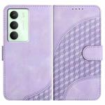 For Realme 14x Global Elephant Head Embossed Phone Leather Case with Lanyard(Light Purple)