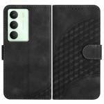 For Realme 14x Global Elephant Head Embossed Phone Leather Case with Lanyard(Black)