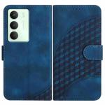 For Realme 14x Global Elephant Head Embossed Phone Leather Case with Lanyard(Royal Blue)