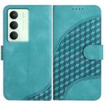For Realme 14x Global Elephant Head Embossed Phone Leather Case with Lanyard(Light Blue)