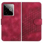 For Realme GT 7 India Elephant Head Embossed Phone Leather Case with Lanyard(Rose Red)