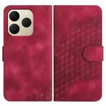 For Realme 15T 5G Elephant Head Embossed Phone Leather Case with Lanyard(Rose Red)
