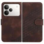 For Realme P4 5G Elephant Head Embossed Phone Leather Case with Lanyard(Coffee)